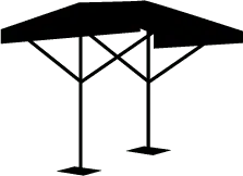Icono de toldo de doble proyección