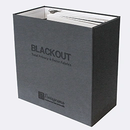 Detalle catálogo en telas blackput de el panel japonés