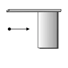 Detalle dibujo del funcionamiento de movilidad hacia el lado derecho del panel japonés