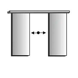 Detalle dibujo del funcionamiento de movilidad hacia el lado izquierdo y derecho del panel japonés