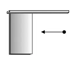 Detalle dibujo del funcionamiento de movilidad hacia el lado izquierdo del panel japonés